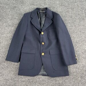 Vintage Brooks Brothers Blazer Boys 11 R Navy University Designer Golden Button